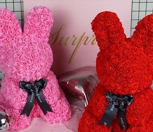 AYOYO OEM Rose Lapin Simulation Fleur Immortelle Mousse Rose <span class=keywords><strong>Maman</strong></span> Cadeau Fête des Mères 2026 - Product Image 1