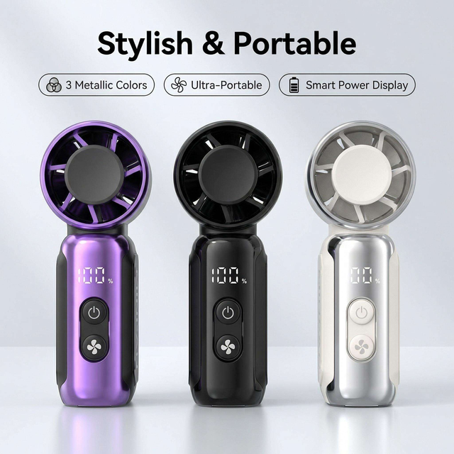 2026 Electric Mini Portable USB Rechargeable Battery Wearable High-speed Factory Price High-SpeedMini Pocket Handheld FanTurbine