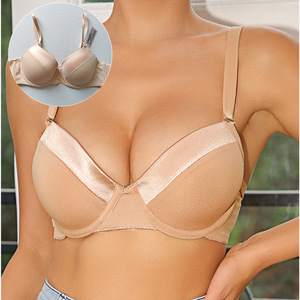 Cheap Price OEM/ODM Women Plus Size Breathable Floral Push up Supportive Underwire Bra Thin Adjustable Straps