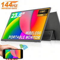 Moniteur portable sans fil LCD 23,8 pouces 1080P 144Hz IPS Gaming avec haut-parleur intégré HDR 96% SRGB pour ordinateur portable et téléphone