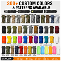 Paracord 550 Type III 4mm 10-1000ft 550 Lbs 7 brins en nylon, 300 couleurs, portable, en vrac, pour la fabrication de bracelets de survie et de cordons DIY
