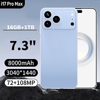 Ponsel Baru Original 2025 I17 Pro Max 5G Smartphone 16GB+1TB 90Hz Layar OLED 6.8 inci Kamera 108MP QHD Memori Besar Terbaik