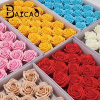 Fleur de savon à cinq couches, tête de rose artificielle, base de savon, emballage cadeau, matériel de décoration florale, fleur de savon colorée par pulvérisation, décoration florale aquatique