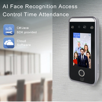 JINGXIN - Control de Acceso y Asistencia con Reconocimiento Facial, Pantalla de 4.3 Pulgadas, 0.5-2.5 Metros, Software en la Nube, WIFI
