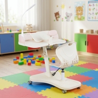 Ensemble de chaise de bureau pour étudiants ergonomique, moderne, durable et confortable, réglable, mobile, avec protection lombaire, chaise de bureau pour enfants