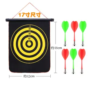 17 inch safety double sided magnetic dartboard set for kids