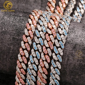 Ensemble de bracelet chaîne cubaine en argent 925 de luxe, serti de diamants, <span class=keywords><strong>testeur</strong></span> de diamants, hip-hop de Miami, moissanite, couleur VVS D, personnalisé - Product Image 3
