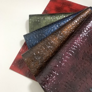 PU合成皮革生地0.95mm箔クロコダイルパターン模造コットンハンドバッグ用靴財布ヘアバンド装飾 - Product Image 5