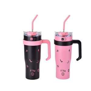 IStapromo Gifts Gobelet isotherme en acier inoxydable avec poignée 3D, sérigraphié, avec paille, grande capacité 40oz, pour boissons glacées - Product Image 3