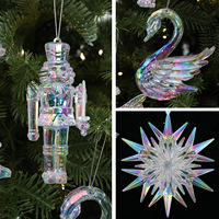 Nouveaux Pendentifs de Noël en Acrylique Coloré Flocon de Neige et Élan, Décorations de Fêtes Européennes-Américaines Personnalisables pour Fenêtre