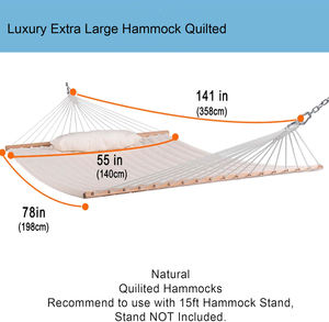 12 FT doppio tessuto trapuntato esterno Patio cortile a bordo piscina amaca con spalmatore bar e cuscino staccabile - Product Image 3