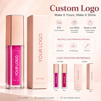 Huile à lèvres repulpante RTS 6ml, effet brillant aquatique, paillettes fines, tube pentagonal, 9 styles, faible MOQ 3 pièces, vente en gros, logo personnalisé