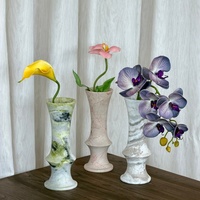 Vase à fleurs en onyx marbré naturel RF, vase en pierre sculpté à la main, décoration d'intérieur, vase en marbre pour table de salon, hôtel
