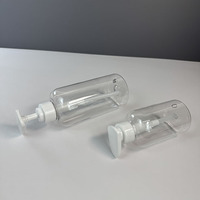 Bouteille vide personnalisée prête à être expédiée, 300 ml/500 ml, en PET, ronde, transparente, pour lotion corporelle, savon, shampoing, avec pompe pulvérisatrice