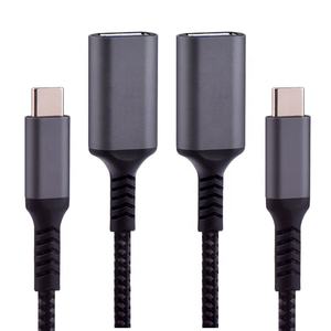 Placcato in oro Nylon intrecciato 2A 4.5mm tipo C a Usb femmina <span class=keywords><strong>cavo</strong></span> OTG per <span class=keywords><strong>tastiera</strong></span> - Product Image 2