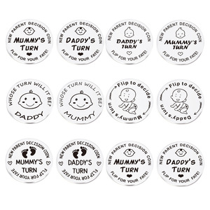 Coin Flip Game Decisión Quién cuida a los bebés Niños Regalos divertidos de mordaza Esperando Madre Padre - Product Image 6