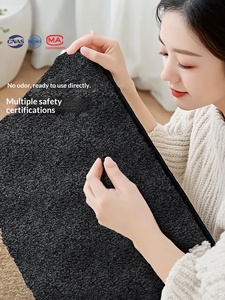 Tapis noir imprimé à la machine pour salon, style mi-siècle, imperméable, anti-salissure, pour canapé et sol, en polaire - Product Image 4