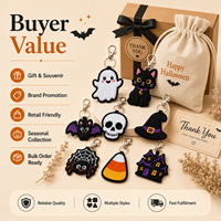 Porte-clés brodé Halloween, pendentif pour sac à dos, breloque personnalisée, vente en gros pour souvenirs de vacances et cadeaux