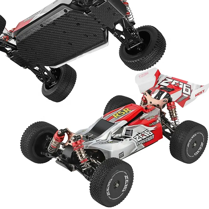 Wltoys 144012 Gelände-Elektro-Rechner-Kopfwagen 4WD 60km/std 1/14 Skala Kohlenstofffaser-Chassis Rennwagen 2.4G Fernsteuerung Hochgeschwindigkeitsfahrzeug