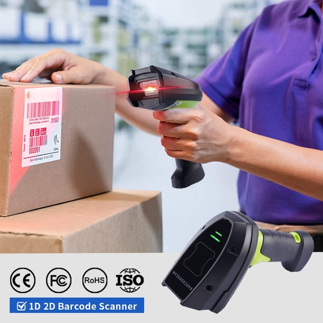 SHUNQI Plug and Play Handheld Barcode Scanner Light Industrial 1D 2D Compatible with Android IOS PC