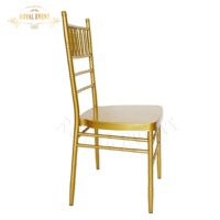 Chaises Chiavari en métal doré pour mariage, empilables, vente en gros à prix réduit