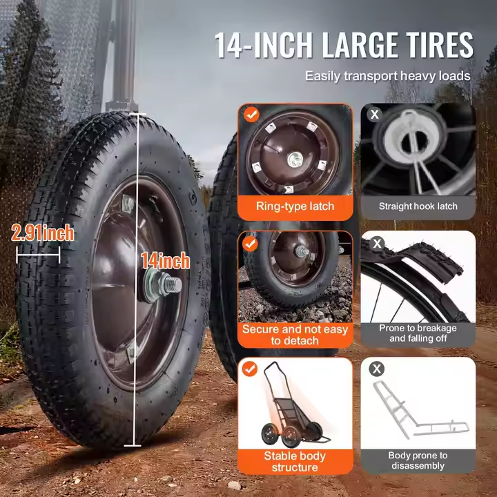 Best-Selling Foldable Metal Hand Trucks Customizable Folding Hunting Transport Trolley Double Swivel Wheels General Purpose for