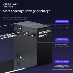 어항 줌 기능 LED 트랙 조명 초백색 유리 미끄럼 방지 충격 방지 측면 모듈형 건습 분리형 계층형 수족관 - Product Image 4