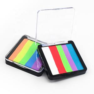 Paleta de pintura de maquillaje vegana a base de agua, pintura corporal de cara dividida de arcoíris, exposición de March, 2023 - Product Image 5