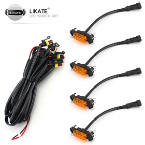 Lkt 4 Chiếc Đèn <span class=keywords><strong>Led</strong></span> Lưới Tản Nhiệt Cản Trước Mui Xe Đèn Chạy Ban Ngày Cảnh Báo Lưới Ô Tô Đèn Vàng Nhỏ Thông Dụng Được Trang Bị Lại Cho Ô Tô - Product Image 3