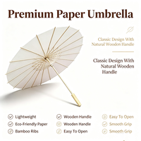 Parapluie en papier blanc de bambou chinois, parapluies en bambou DIY, parasol en papier, parapluie de mariage