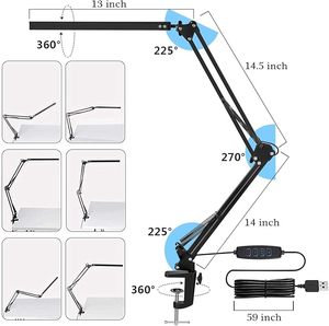 LED Clip <b>Desk</b> Lamp Modern Simple Eye Mode | Adjustable Portable <b>Study</b> Light Home Office Dormitory Switch Control - Product Image 2