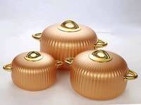 Ensemble de 3 chauffe-plats isothermes en acier inoxydable pour fêtes et événements, type boîte à lunch isolée