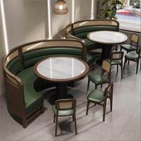 Ensembles de tables et chaises de restaurant commerciaux personnalisables, dessus de table en marbre durable, mobilier de restaurant en métal robuste, restaurants