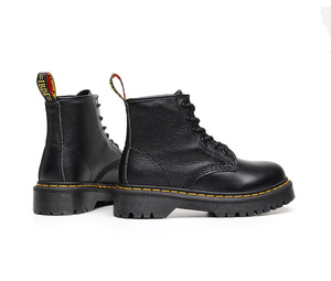 Bottes mi-mollet à plateforme pour femmes, grande taille, en <span class=keywords><strong>cuir</strong></span> de vache véritable, chaussures épaisses pour femmes, bottines mi-mollet style universitaire - Product Image 5
