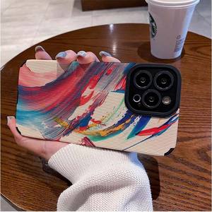 <span class=keywords><strong>เคส</strong></span>โทรศัพท์มือถือหนังเทียมพิมพ์ลายสีน้ำมันสีรุ้งสำหรับ iPhone 8 x XR XS 11 12 13 14 15 16 17 PRO MAX - Product Image 4