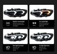 Ensemble de phares à LED DLW pour BMW F30 Série 3 2012-2019, mise à niveau vers un phare à double crochet noir 2023
