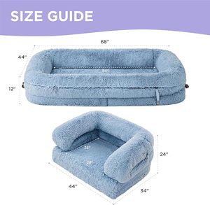 Cama extragrande para perros humanos con almohada y Manta, espuma viscoelástica lavable a máquina para mascotas para gatos y perros adultos - Product Image 6