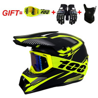 Casque de moto tout-terrain toutes saisons avec lunettes, gants et masque intégrés pour VTT et motocross