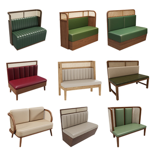 Sofá de Banco de comedor de restaurante comercial de madera moderno personalizado para uso en Cafetería y comida rápida - Product Image 2