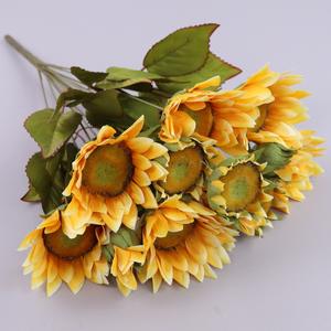 Pintura al Óleo Hecha a Mano, Girasol de Plástico <span class=keywords><strong>Himawari</strong></span>, Ramo de Simulación de 13 Cabezas, Decoración Ecológica para el Hogar, Sala de Estar - Product Image 6