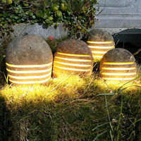 Lampes LED d'extérieur en galets de rivière naturels, style populaire, pour jardin, en vente