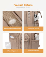 Sac à dos à langer LOVEVOOK avec matelas à langer, sac à dos à langer pour maman et papa avec attaches pour poussette, mini sac à langer résistant à l'eau