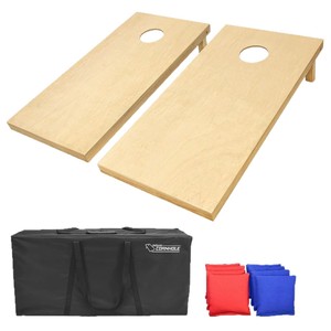 Ensemble de jeu de Cornhole LJUEEN en bois, design drapeau américain, jeu d'extérieur avec sacs et tableau de scores - Product Image 2