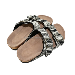 Factory Supply Printed Two Strap Sandals Soft Summer <b>Slides</b> - Product Image 5