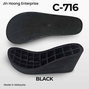 Sandales compensées noires en PVC pour femmes Jin Hoong C-716, 80 mm d'épaisseur, semelle extérieure antidérapante durable, caractéristiques résistantes à l'eau - Product Image 2