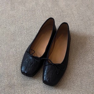 Cuero genuino negro Ballet Granny zapatos de mujer arco boca poco profunda plana Mary Jane918 - Product Image 1