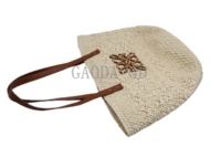 D vente en gros de sac à main de mode design fait à la main raphia sac de paille été plage Simple sac de balle de maïs fourre-tout pour les femmes sac seau
