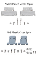 DB9 DB15 DB25 Broches port série connecteur Femelle mâle Coquille douille métal Tête de Prise 2 rangées cuivre COM prise adaptateur RS232 DP commune