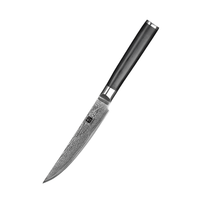 Couteau de cuisine personnalisé avec logo, couteau à steak japonais de 5 pouces, 67 couches d'acier Damas, manche ergonomique, usine vérifiée