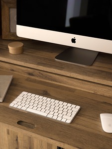 Rustic Wooden <strong>Multi</strong> <strong>Functional</strong> Pull Out <strong>Computer</strong> <strong>Desk</strong> with Storage Cabinet Shelves Furniture - Product Image 5